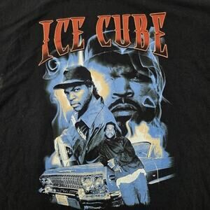 Vintage Ice Cube Shirt Mens 3XL Black Ice Cube Graphic Tee Crewneck Tagless